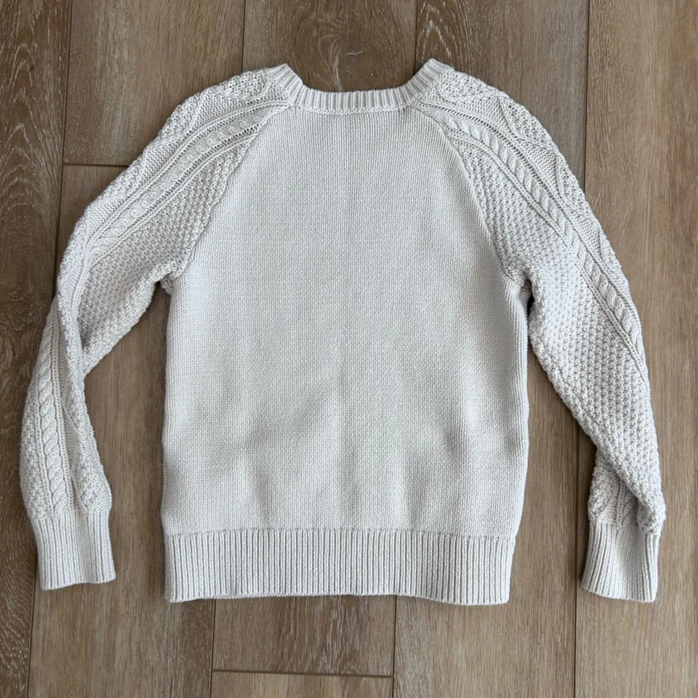 J. Crew Crewcuts Kids Ivory Cable Knit Sweater - Picture 3 of 7